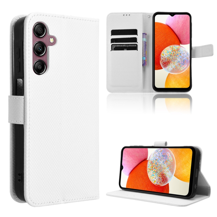 

For Samsung Galaxy A15 Diamond Texture Leather Phone Case(White)