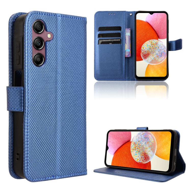 

For Samsung Galaxy A15 Diamond Texture Leather Phone Case(Blue)