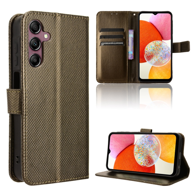 

For Samsung Galaxy A15 Diamond Texture Leather Phone Case(Brown)