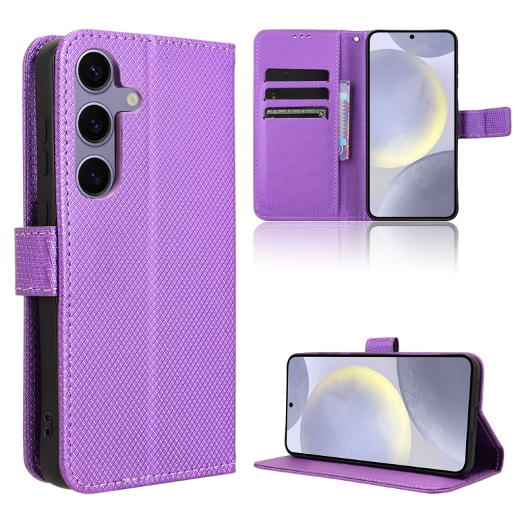 

For Samsung Galaxy S24+ 5G Diamond Texture Leather Phone Case(Purple)
