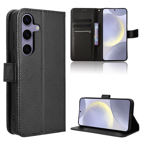 

For Samsung Galaxy S24 5G Diamond Texture Leather Phone Case(Black)