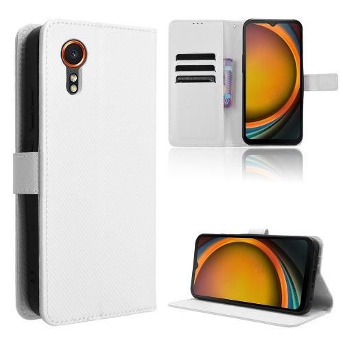 

For Samsung Galaxy Xcover 7 Diamond Texture Leather Phone Case(White)