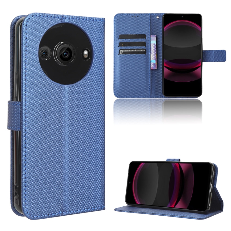 

For Sharp Aquos R8 Pro Diamond Texture Leather Phone Case(Blue)