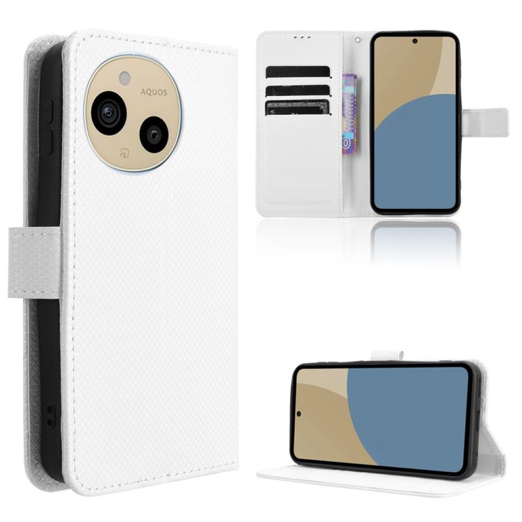 

For Sharp Aquos Sense10 Diamond Texture Leather Phone Case(White)