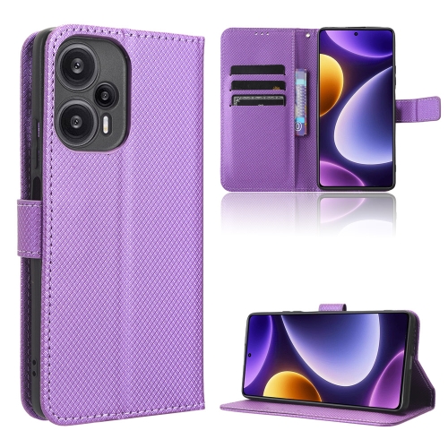 

For Xiaomi Poco F5 5G / Redmi Note12 Turbo 5G Diamond Texture Leather Phone Case(Purple)