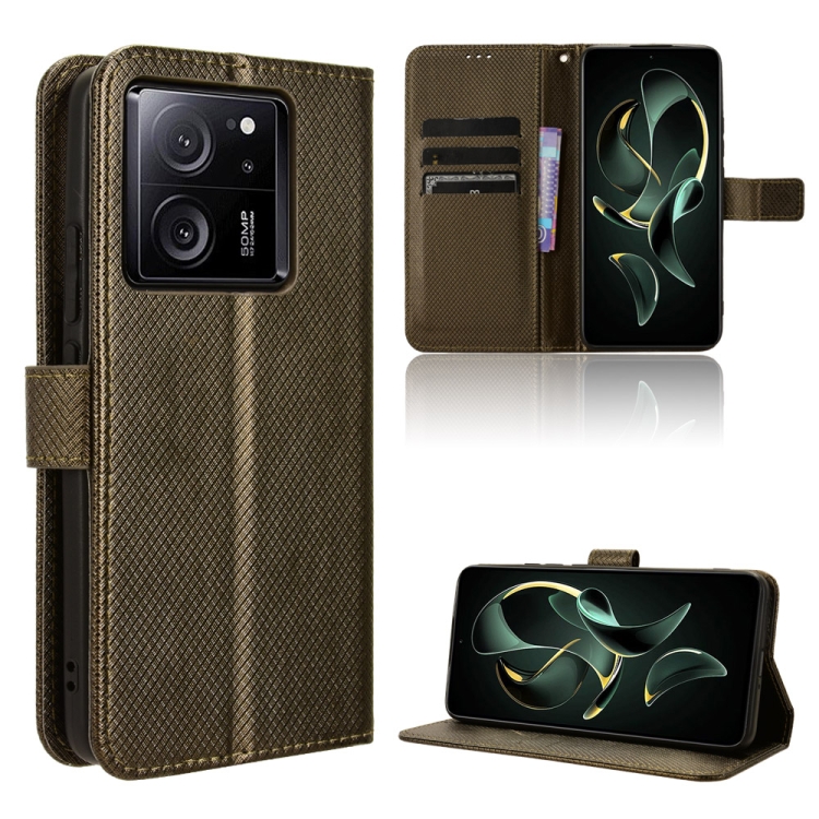 

For Xiaomi Redmi K60 Ultra Diamond Texture Leather Phone Case(Brown)
