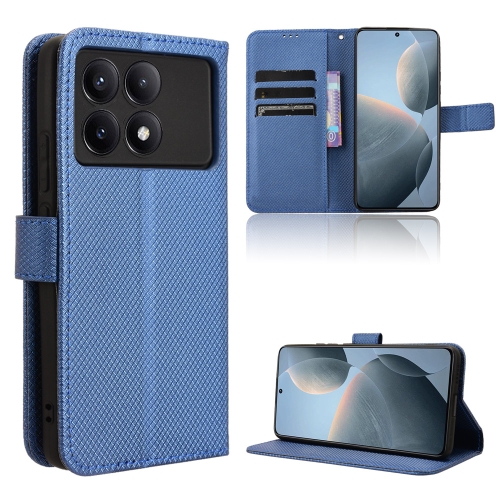 

For Xiaomi Redmi K70E / Poco X6 Pro Diamond Texture Leather Phone Case(Blue)