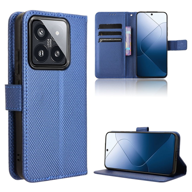 

For Xiaomi 14 Diamond Texture Leather Phone Case(Blue)