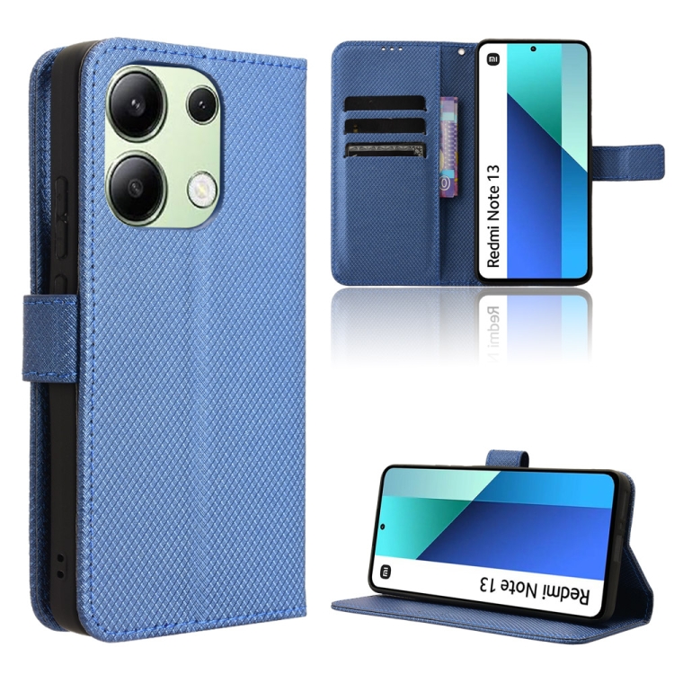 

For Xiaomi Redmi Note 13 4G Diamond Texture Leather Phone Case(Blue)