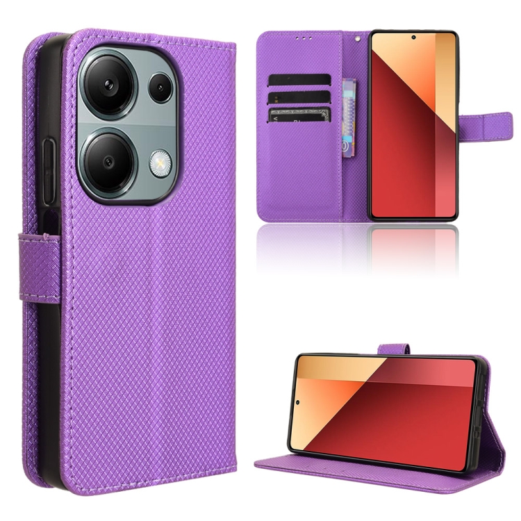 

For Xiaomi Redmi Note 13 Pro 4G Global Diamond Texture Leather Phone Case(Purple)