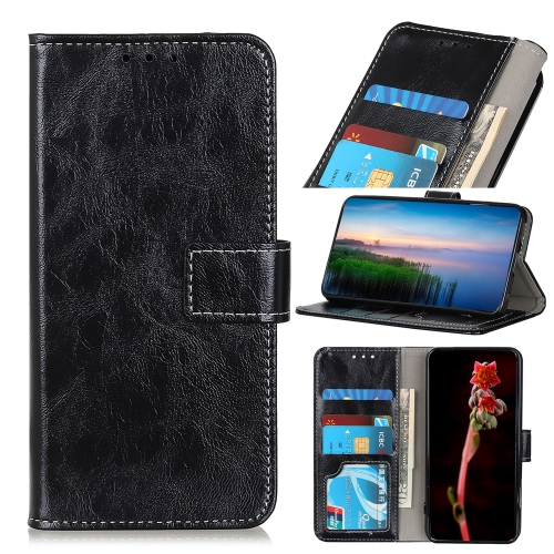 

For Xiaomi Poco F5 Pro/Redmi K60/K60 Pro Retro Crazy Horse Texture Leather Phone Case(Black)