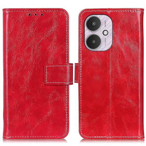 

For Xiaomi Redmi 13C Retro Crazy Horse Texture Leather Phone Case(Red)