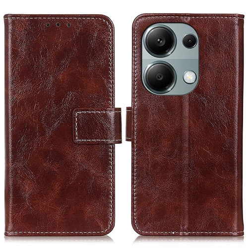 

For Xiaomi Redmi Note 13 Pro 4G/Poco M6 Pro 4G Retro Crazy Horse Texture Leather Phone Case(Brown)