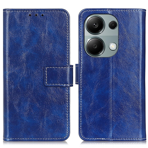 

For Xiaomi Redmi Note 13 4G Retro Crazy Horse Texture Leather Phone Case(Blue)