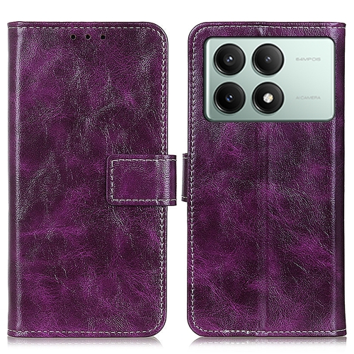 

For Xiaomi Poco X6 Pro 5G/Redmi K70E Retro Crazy Horse Texture Leather Phone Case(Purple)