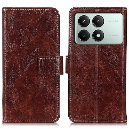 

For Xiaomi Poco X6 Pro 5G/Redmi K70E Retro Crazy Horse Texture Leather Phone Case(Brown)