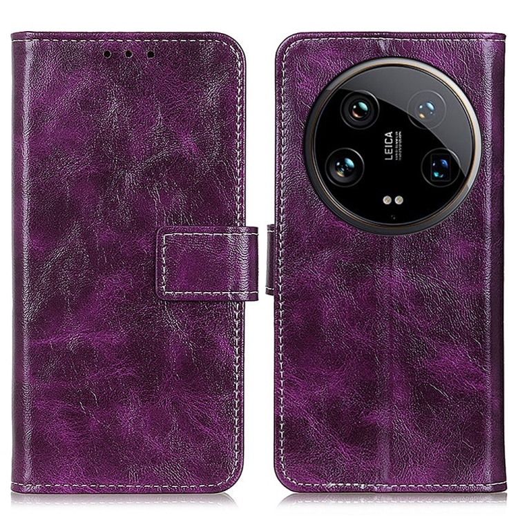 

For Xiaomi 14 Ultra Retro Crazy Horse Texture Leather Phone Case(Purple)