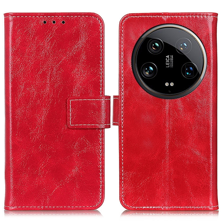 

For Xiaomi 14 Ultra Retro Crazy Horse Texture Leather Phone Case(Red)