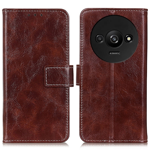 

For Xiaomi Redmi A3 Retro Crazy Horse Texture Leather Phone Case(Brown)
