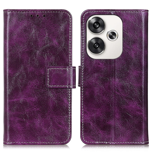 

For Xiaomi Poco F6 / Redmi Turbo 3 Retro Crazy Horse Texture Leather Phone Case(Purple)