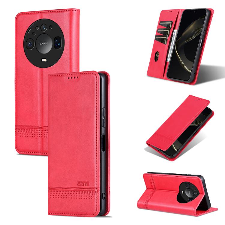 For Huawei Mate 90 Pro Max 5G AZNS Magnetic Calf Texture Flip Leather Phone Case(Red)