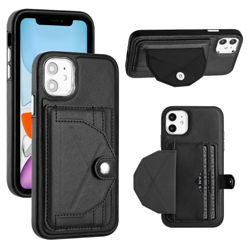 

For iPhone 11 Shockproof Leather Phone Case with Card Holder(Black)