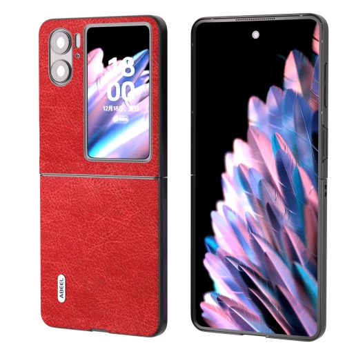 

For OPPO Find N2 Flip ABEEL Retro Litchi Texture PU Phone Case(Red)