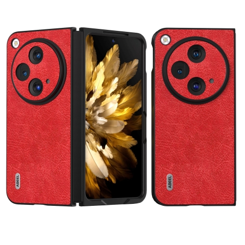 

For OPPO Find N3 / OnePlus Open ABEEL Retro Litchi Texture PU Phone Case(Red)