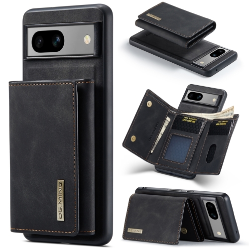 

For Google Pixel 8A DG.MING M1 Series 3-Fold Multi Card Wallet + Magnetic Phone Case(Black)