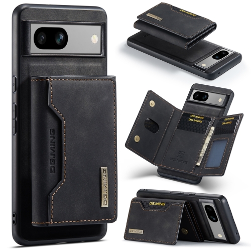 

For Google Pixel 7A DG.MING M2 Series 3-Fold Multi Card Bag + Magnetic Phone Case(Black)