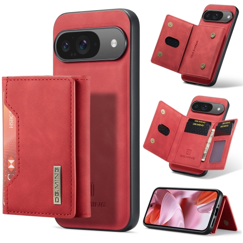 

For Google Pixel 9 / 9 Pro DG.MING M2 Series 3-Fold Multi Card Bag + Magnetic Phone Case(Red)