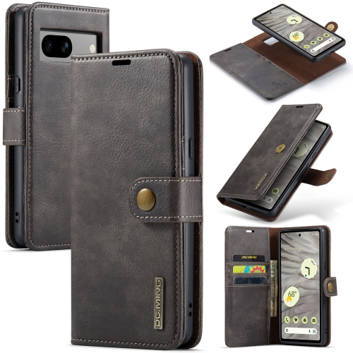 

For Google Pixel 7A DG.MING Crazy Horse Texture Detachable Magnetic Leather Phone Case(Grey)
