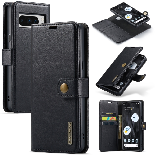 

For Google Pixel 8 Pro DG.MING Crazy Horse Texture Detachable Magnetic Leather Phone Case(Black)