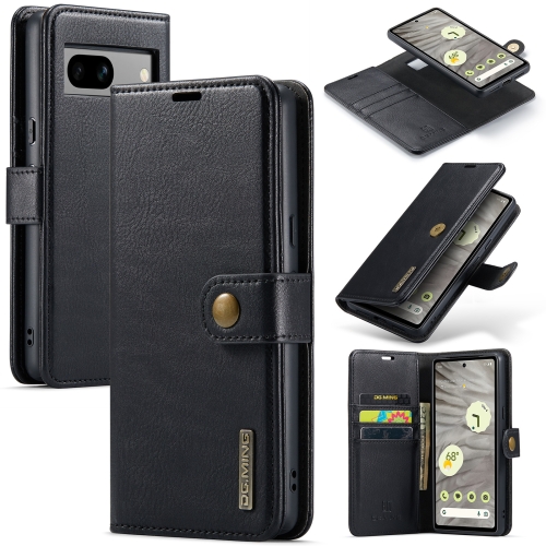 

For Google Pixel 8A DG.MING Crazy Horse Texture Detachable Magnetic Leather Phone Case(Black)