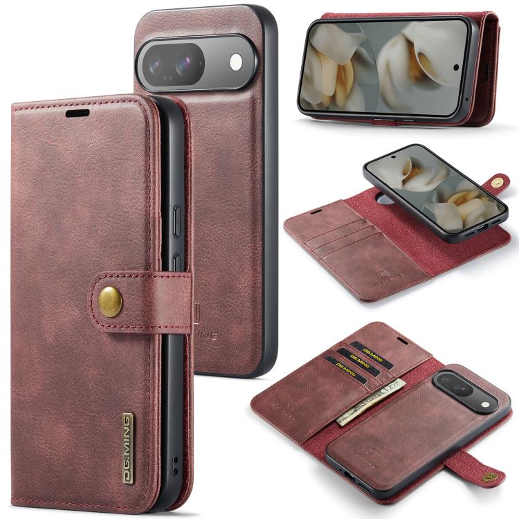 For Google Pixel 10 / 10 Pro DG.MING Crazy Horse Texture Detachable Magnetic Leather Phone Case(Red)