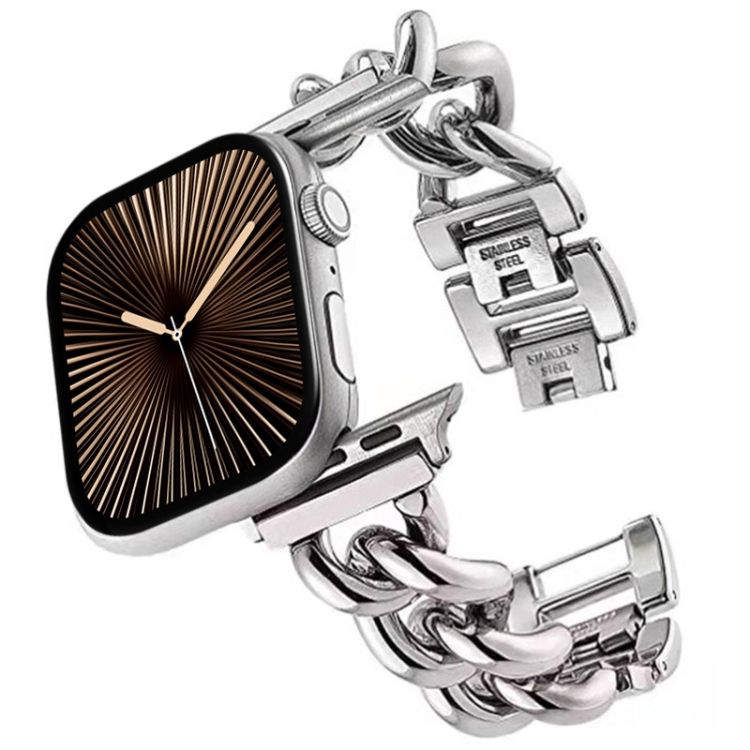 Big Denim Chain Metal Watch Band For Apple Watch Series 10 42mm