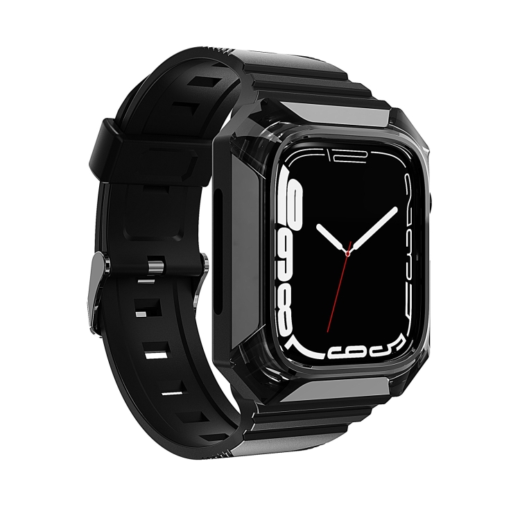 

Armor Case Integrated TPU Watch Band For Apple Watch 8 41mm(Black)