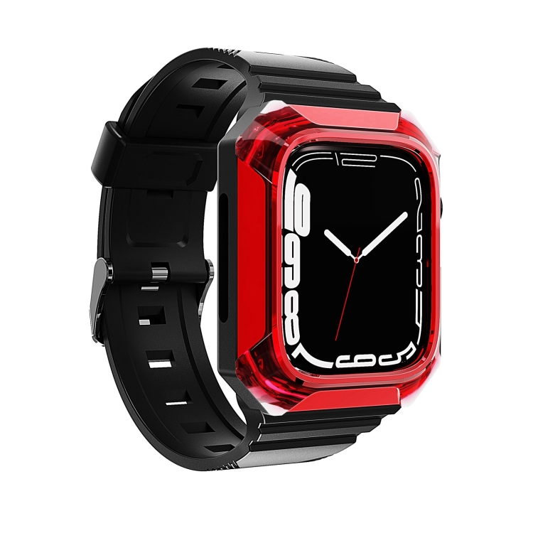 

Armor Case Integrated TPU Watch Band For Apple Watch 6 40mm(Red)