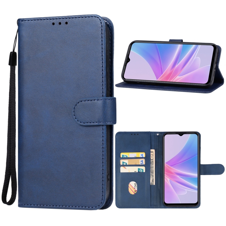 

For OPPO A78 4G Leather Phone Case(Blue)