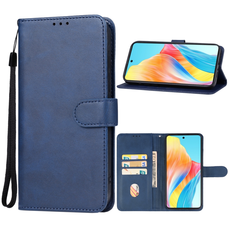 

For OPPO A58 4G Leather Phone Case(Blue)