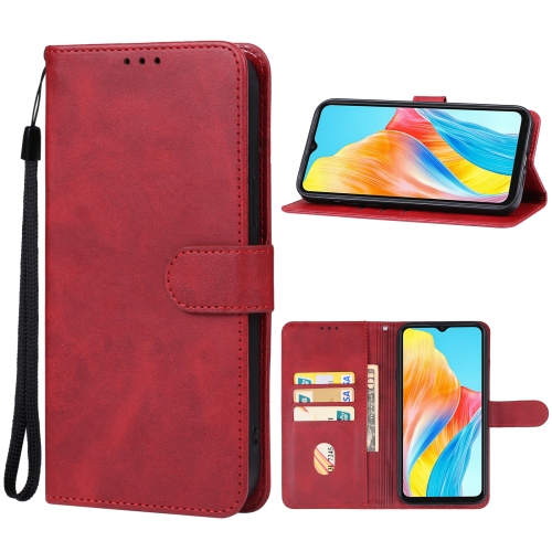 

For OPPO A38 Leather Phone Case(Red)