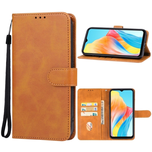 

For OPPO A18 Leather Phone Case(Brown)