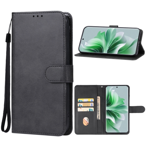 

For OPPO Reno 11 Pro China Leather Phone Case(Black)