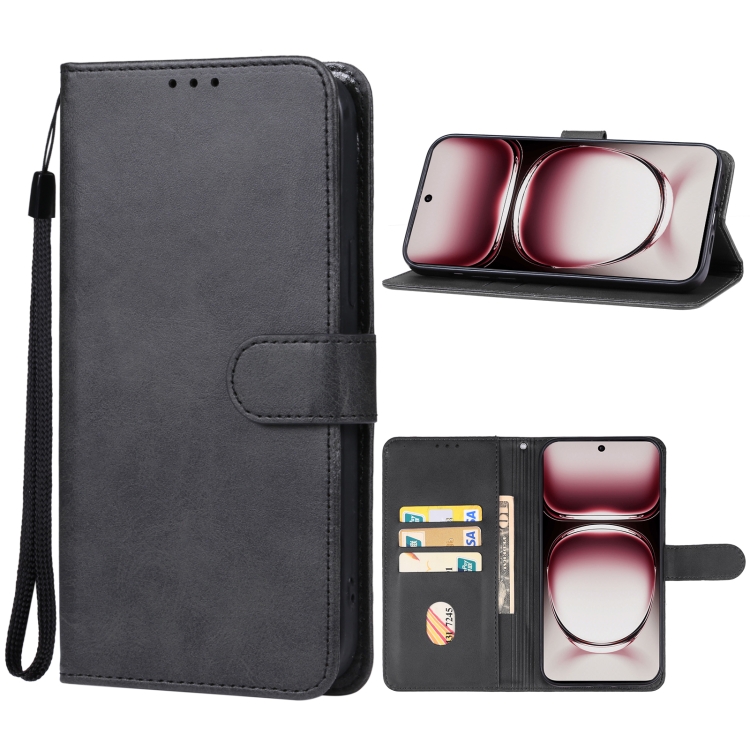 

For OPPO Reno12 Global Leather Phone Case(Black)