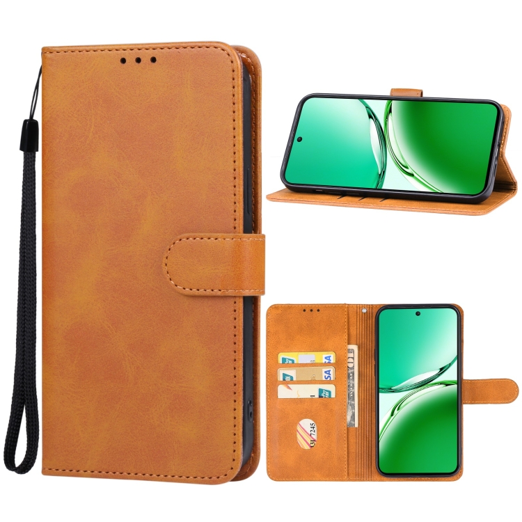 

For OPPO Reno12 F 5G Leather Phone Case(Brown)