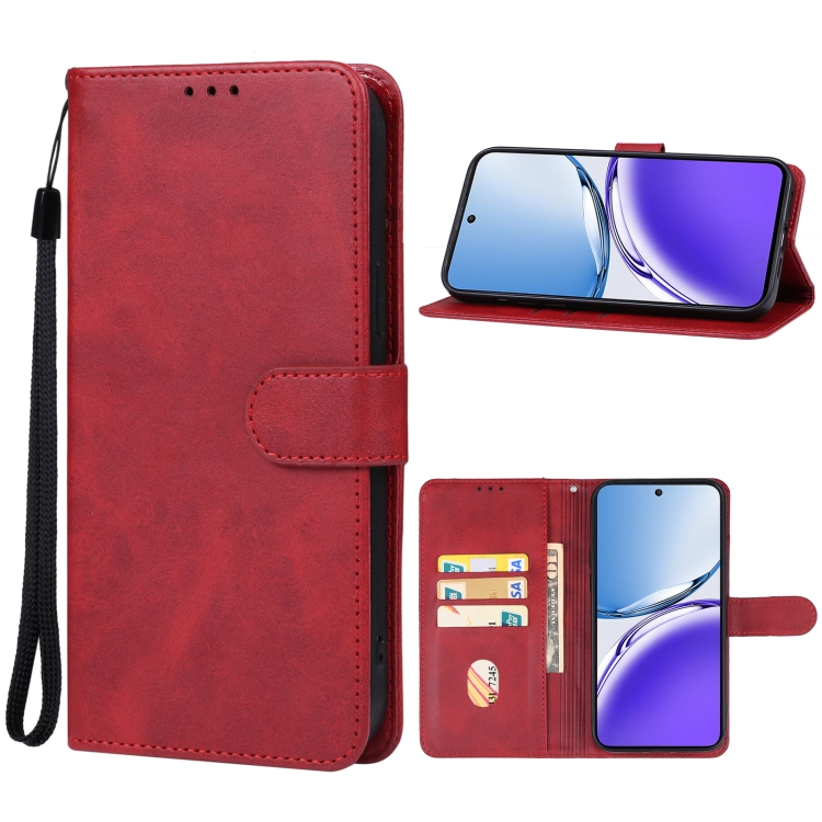 

For OPPO A3 Leather Phone Case(Red)