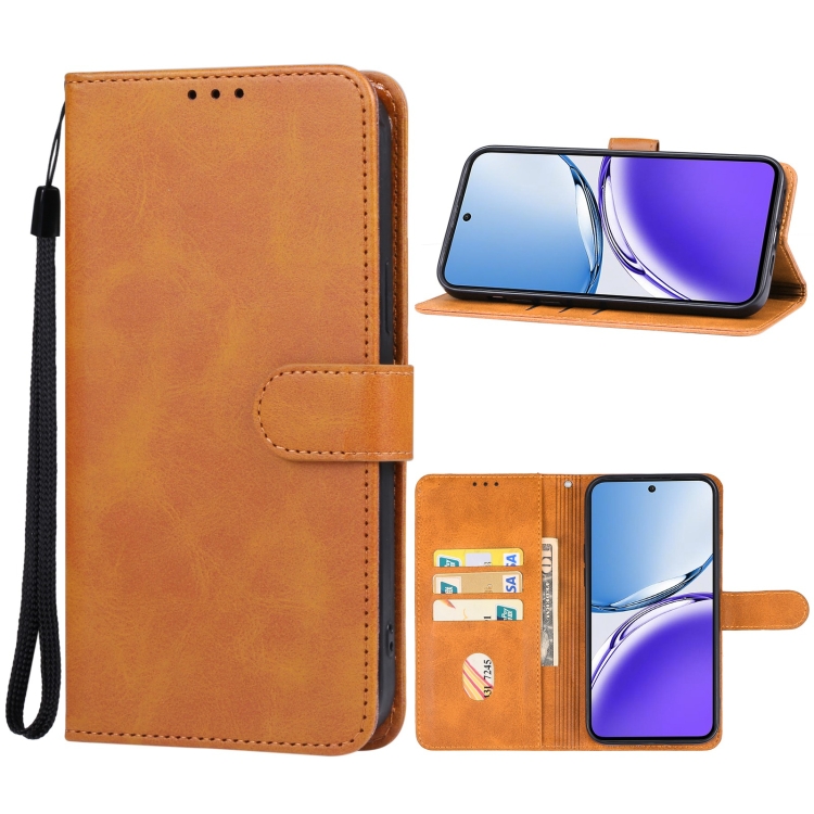 

For OPPO Reno12 F 4G Leather Phone Case(Brown)