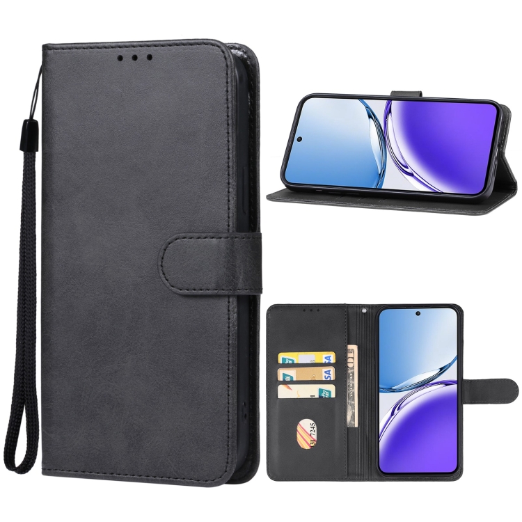 

For OPPO Reno12 F 4G Leather Phone Case(Black)