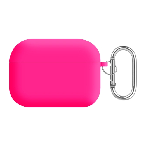 

For AirPods Pro 2 PC Lining Silicone Bluetooth Earphone Protective Case(Fluorescent Rose)