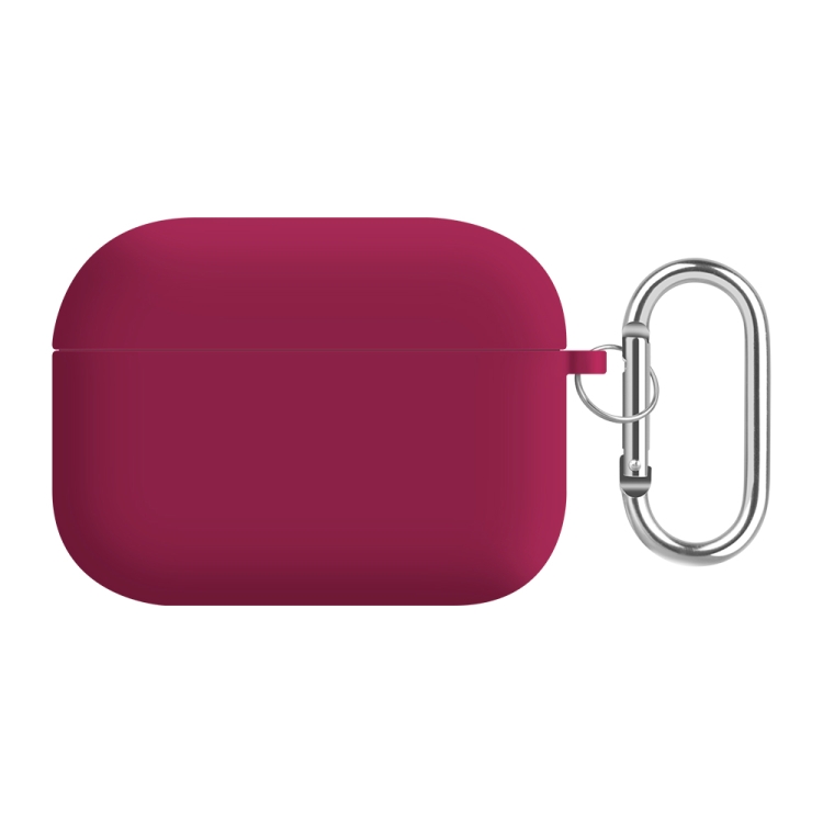 

For AirPods Pro PC Lining Silicone Bluetooth Earphone Protective Case(Rose Red)